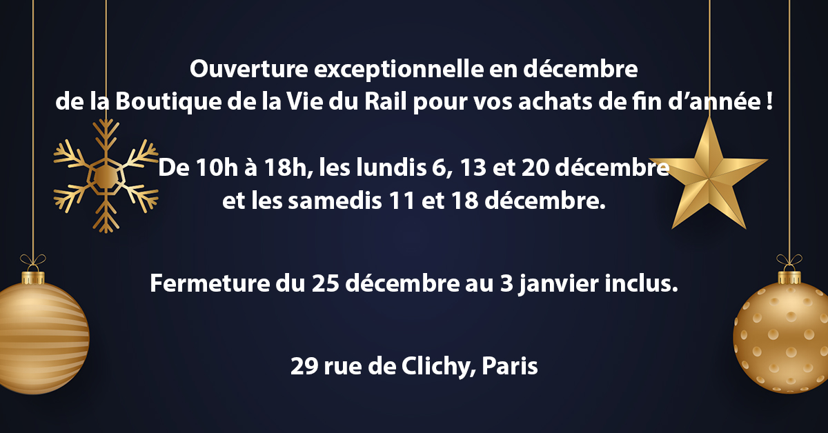 Horaires et fermeture de notre Boutique en cette fin d’année !