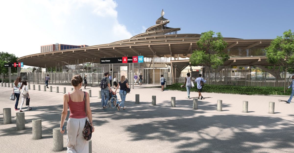 La future gare de Noisy-Champs se couvre de sa toiture