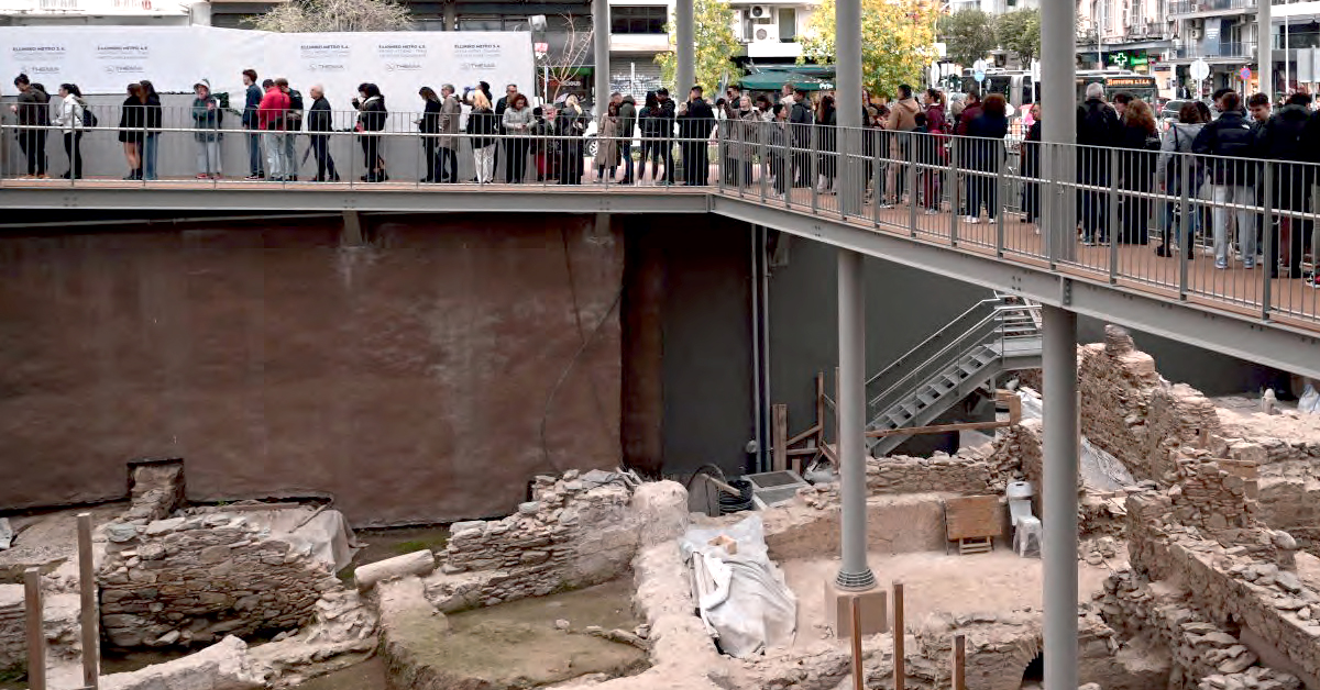 Fouille archéologiques métro thessalonique. © Elliniko Metro