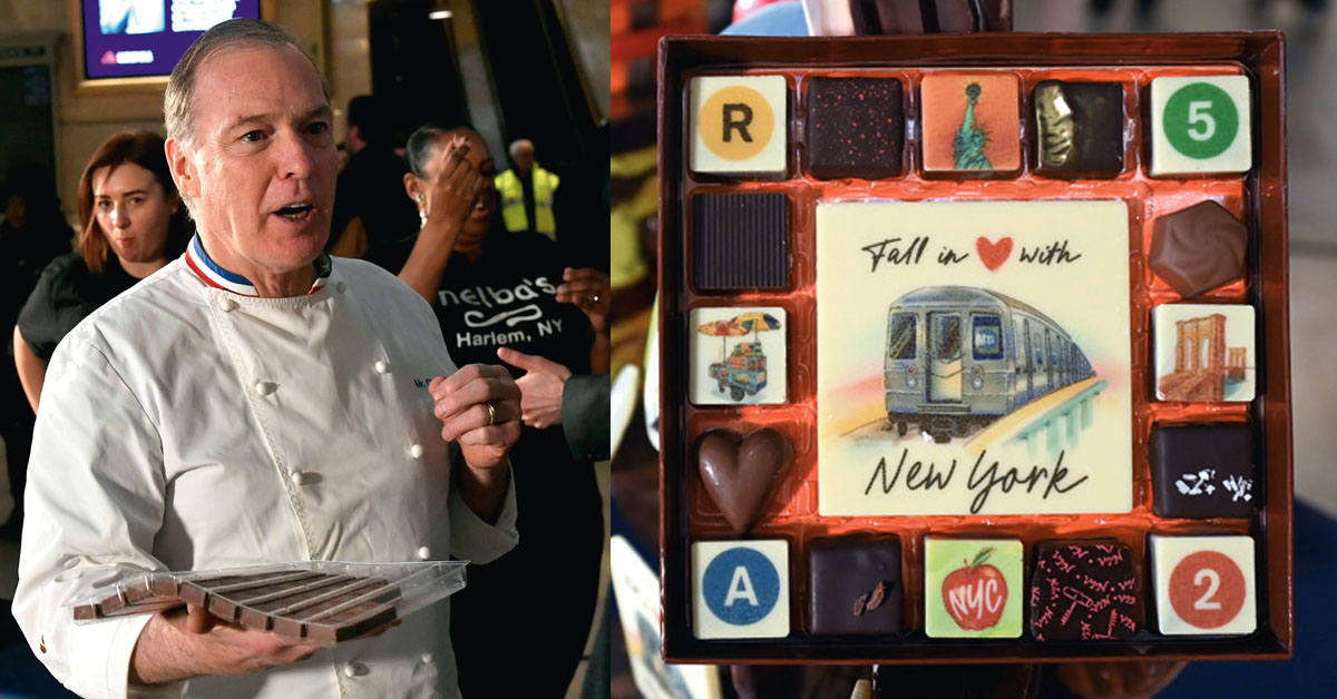 New York. Le chocolatier français Jacques Torres rend hommage à la MTA