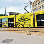 Un tramway «maillot jaune» Tour de france Montpellier