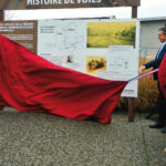 L’inauguration officielle du panneau pédagogique, le 29 novembre, en présence de membres de l’association L’Eclisse, à l’origine de ce projet, et de représentants de la municipalité de Saint-Etienne. © Ville de Saint-Etienne