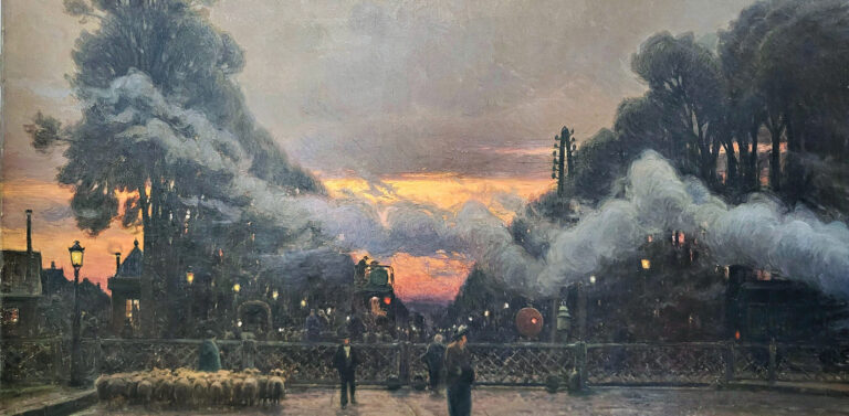 Le passage à niveau de William Didier-Pouget, huile sur toile, collection musée de Bourgoin-Jallieu.