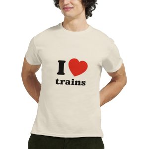T-shirt "I love trains" unisexe