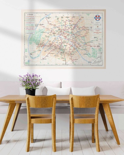 Affiche plan de métro RATP 1938