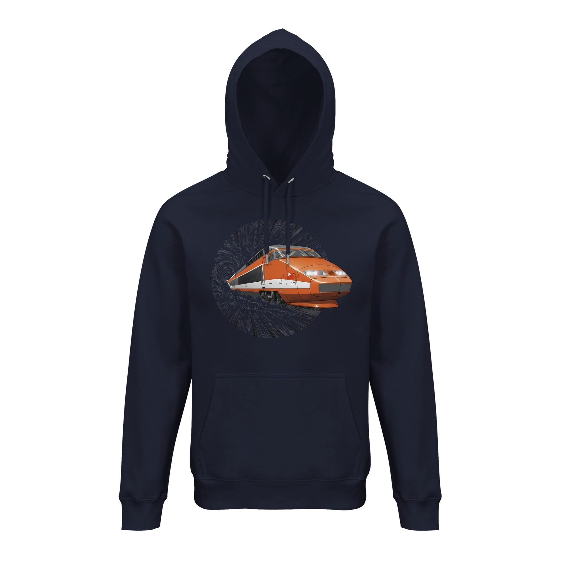 Sweat à capuche unisexe "TGV orange"
