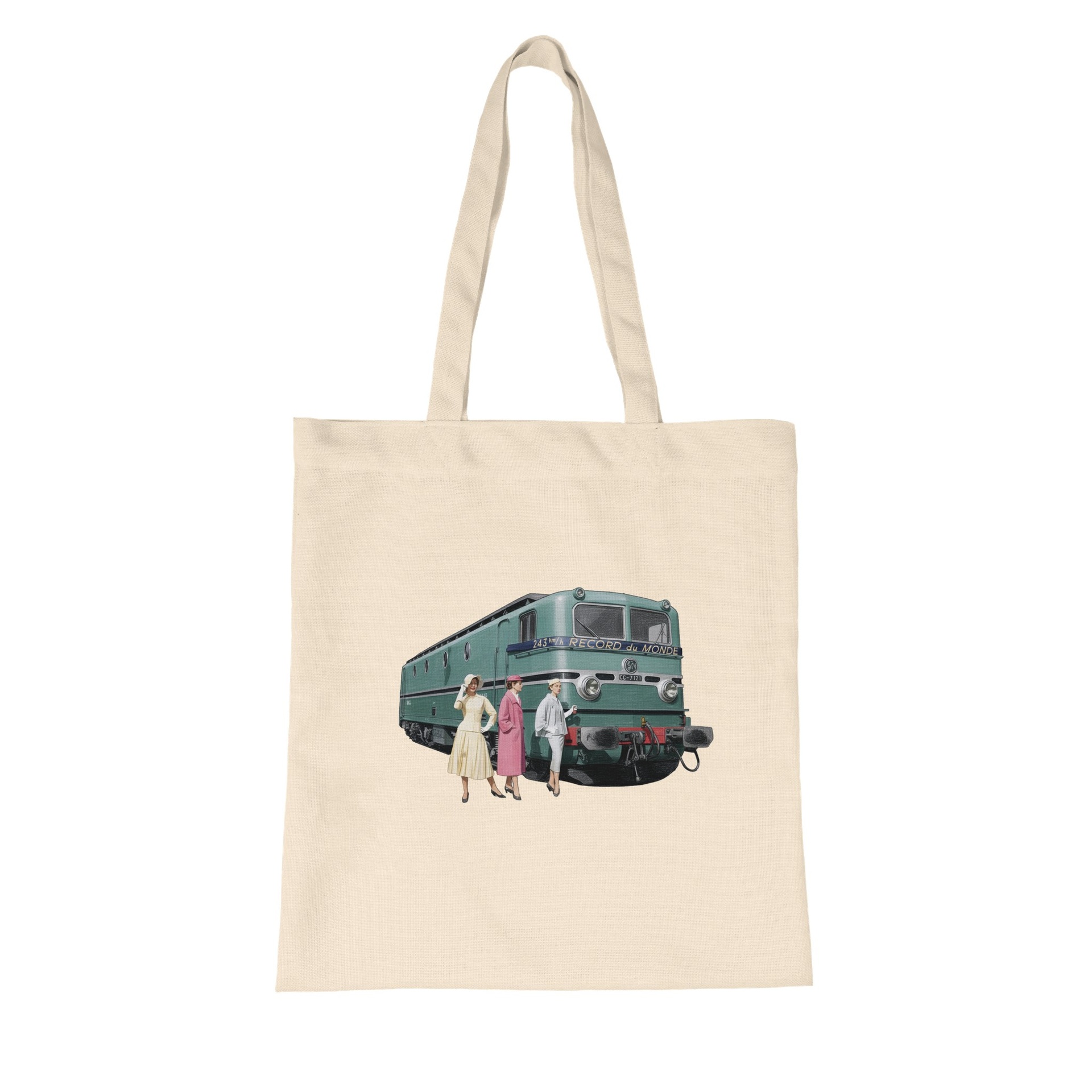 Retro 'Train record années 50' Tote Bag