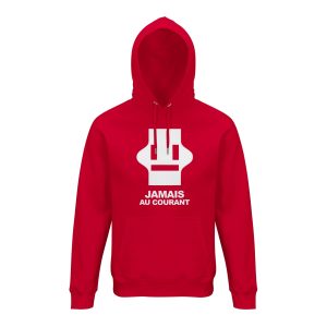 Sweat à capuche signalisation ferroviaire "Jamais au courant"