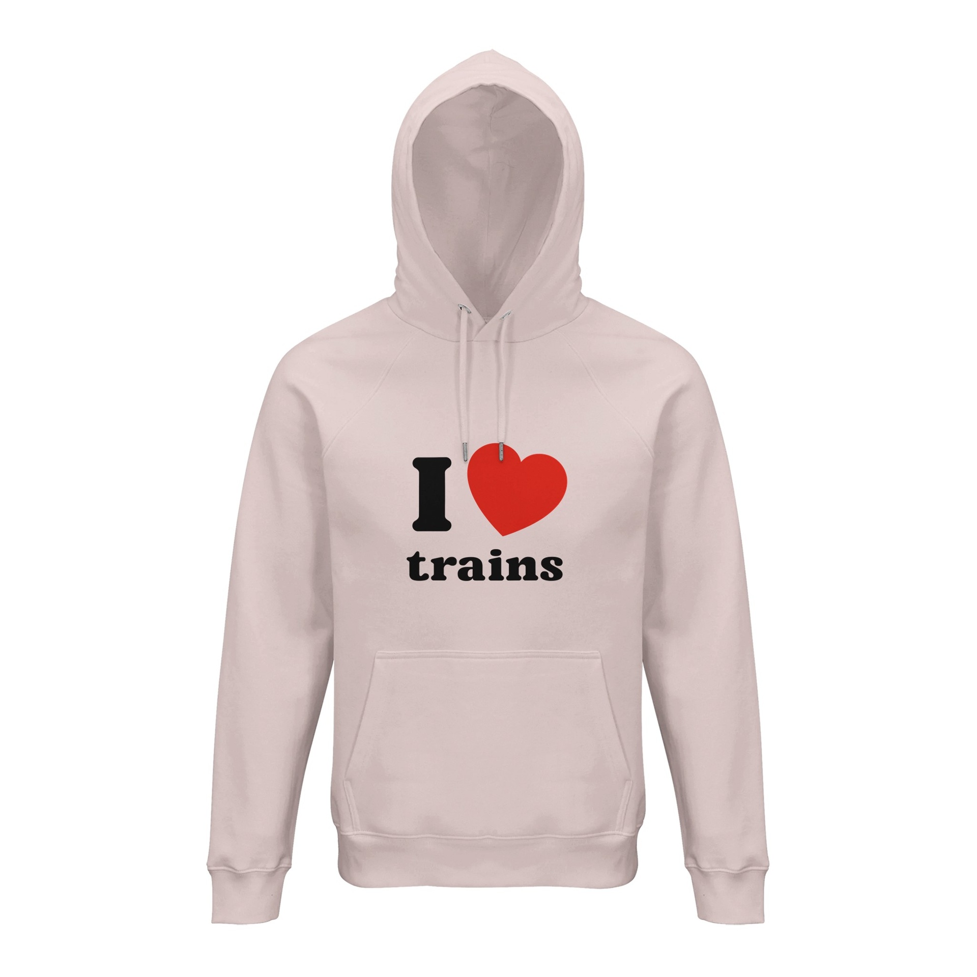 Sweat à capuche unisexe "I Love trains"